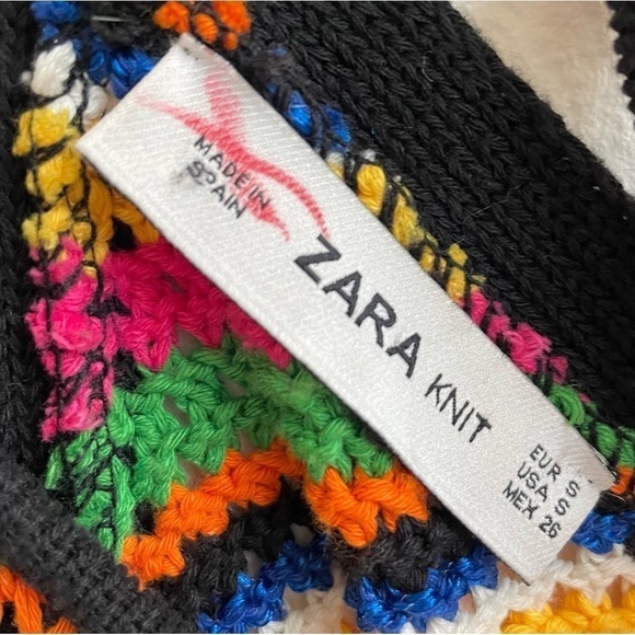Zara Rainbow Knit 70s Style Racerback Tank Top, Size S - Picture 10 of 11